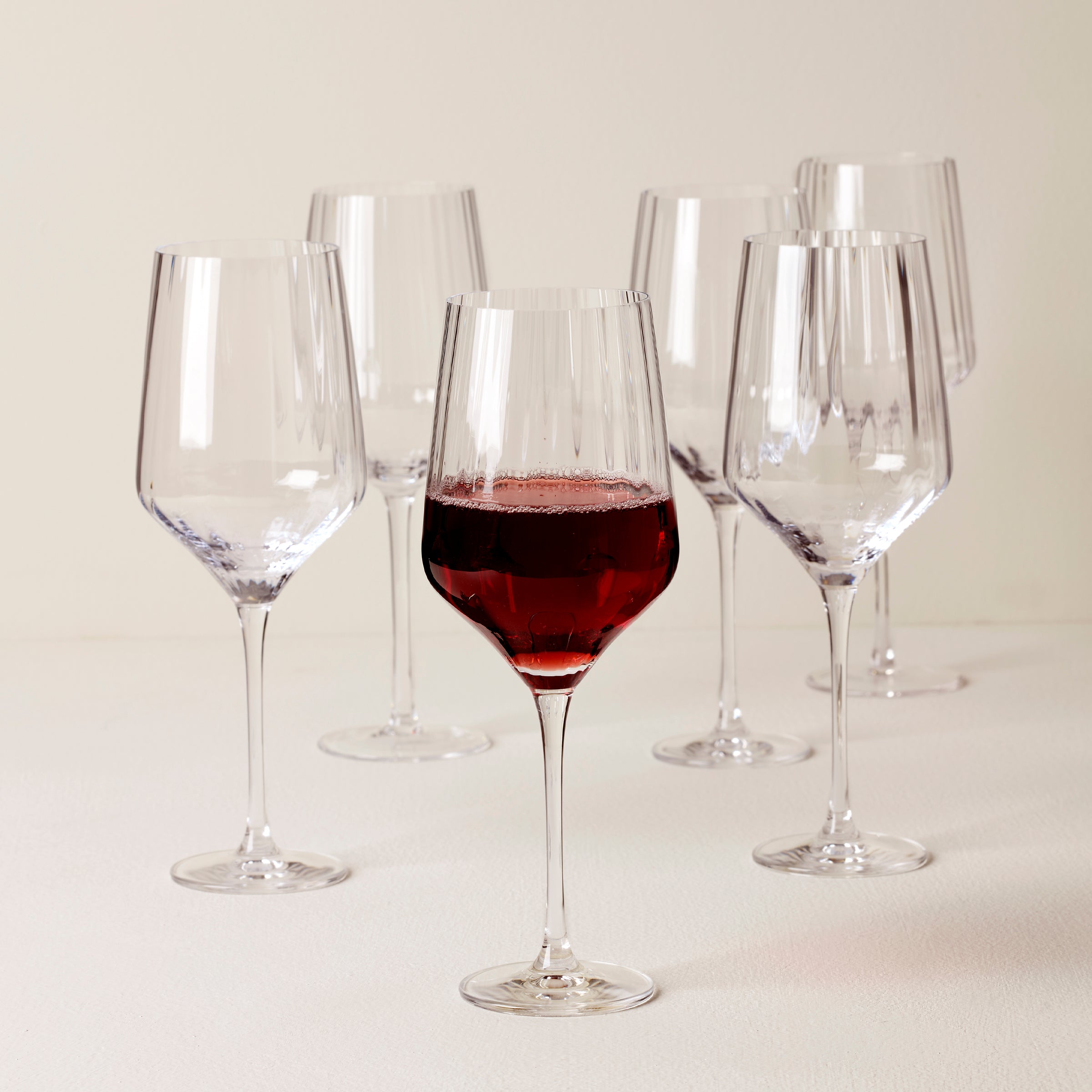 Tuscany Classics Angled Optic Wine Glasses, Set of