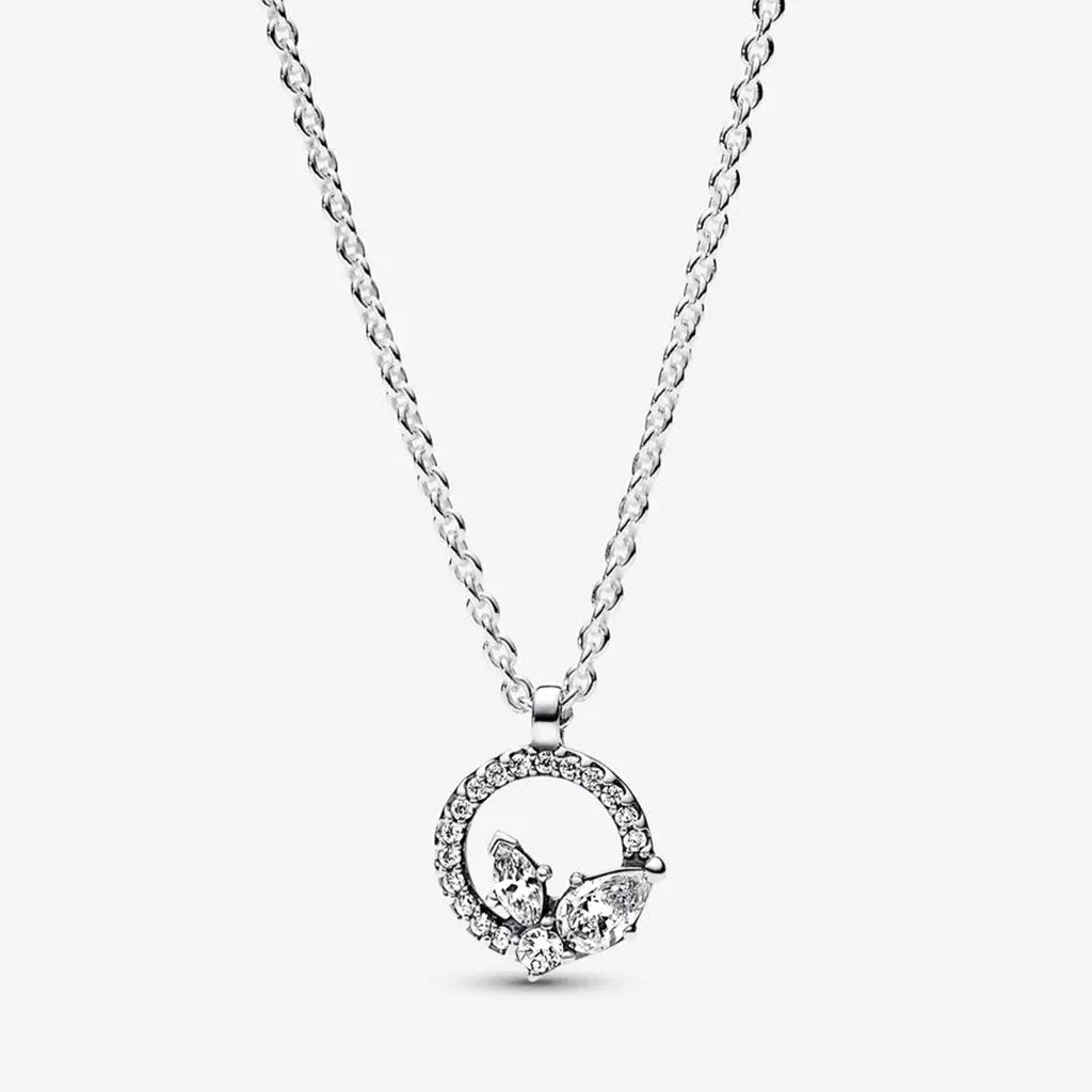 PANDORA  Sparkling Herbarium Circle & Cluster Pendant Necklace