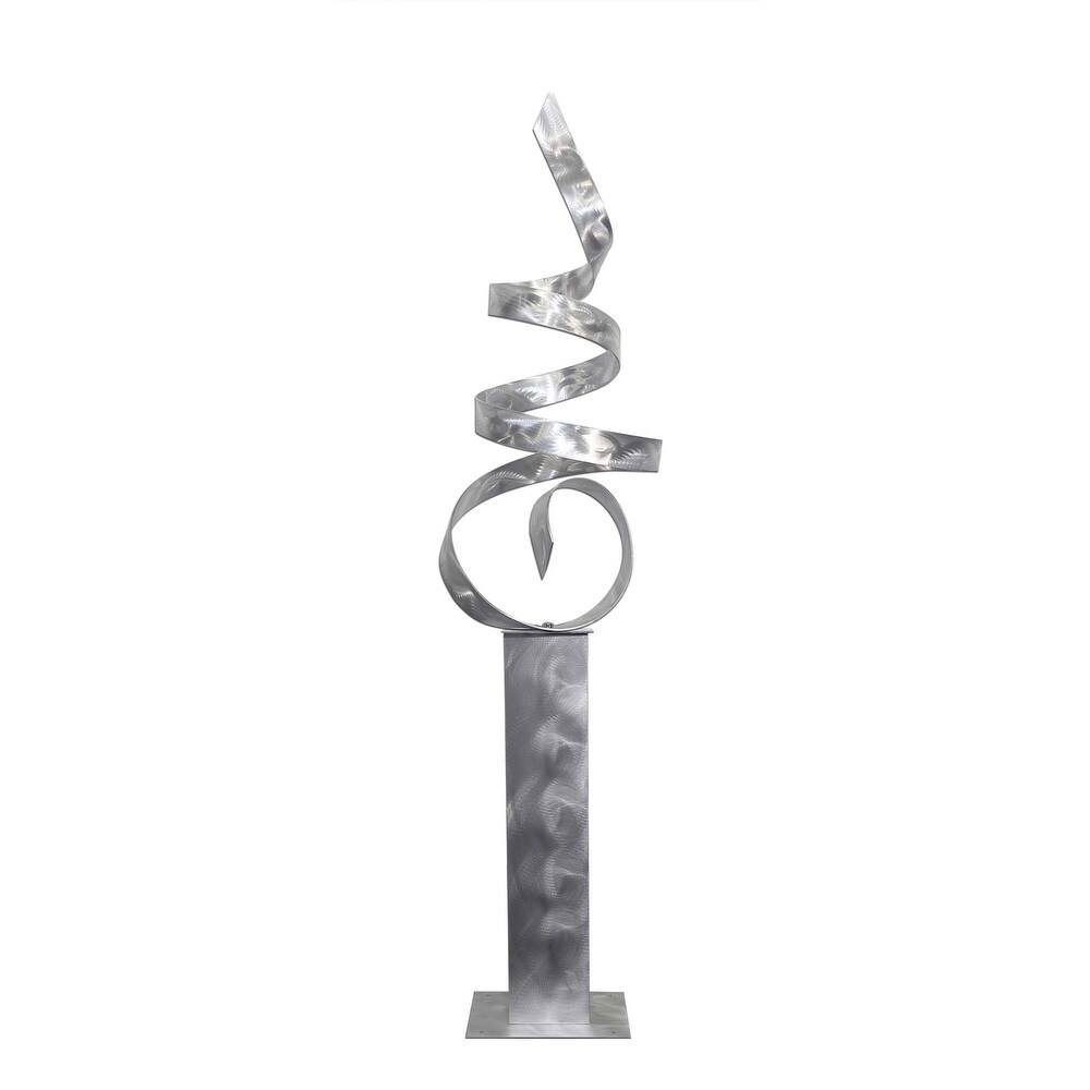 Statements2000 Large Abstract Metal Sculpture Modern Indoor Outdoor Decor by Jon en   Sea Breeze with Silver Base