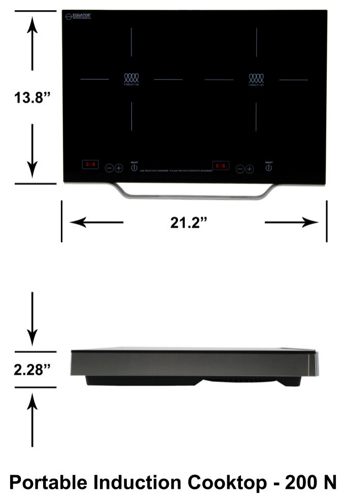 Equator20 quotPortable 2Burner Induction Cooktop with Aluminium Handle Black 6 level   Modern   Cooktops   by Equator  Houzz