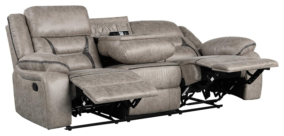 Comfortable Theater Seating  Center Console With Cupholders  ampCharging Station   Modern   Theater Seating   by Decor Love  Houzz