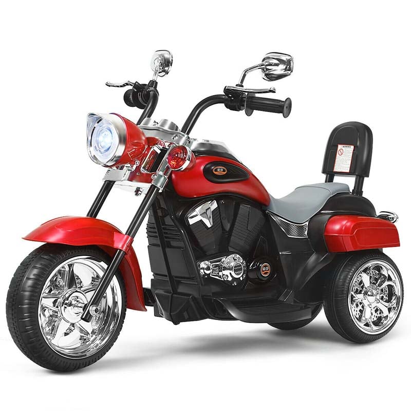 3 Wheel Kids Ride on Chopper-Style Motorcycle, 6V Battery Powered Kids Motorbike Trike Toy with Horn & Headlight