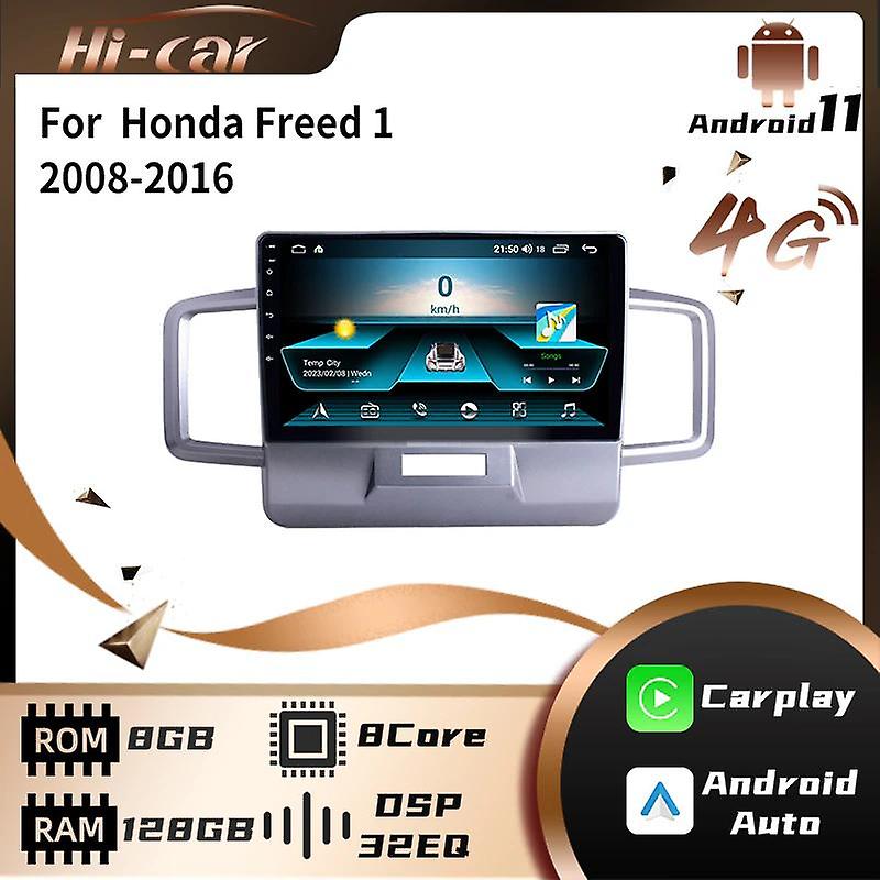 for Honda Freed 1 2008-2016 Car Radio Stereo WiFi Carplay GPS Navigation Multimedia Video Player