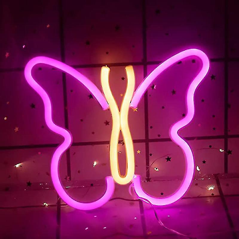 Butterfly Neon Sign， Led Neon Light Wall Light Wall Decor， Battery Or Usb Powered Light Up Neon Sign For Bedroom， Kids Room， Living Room， Bar， Party，