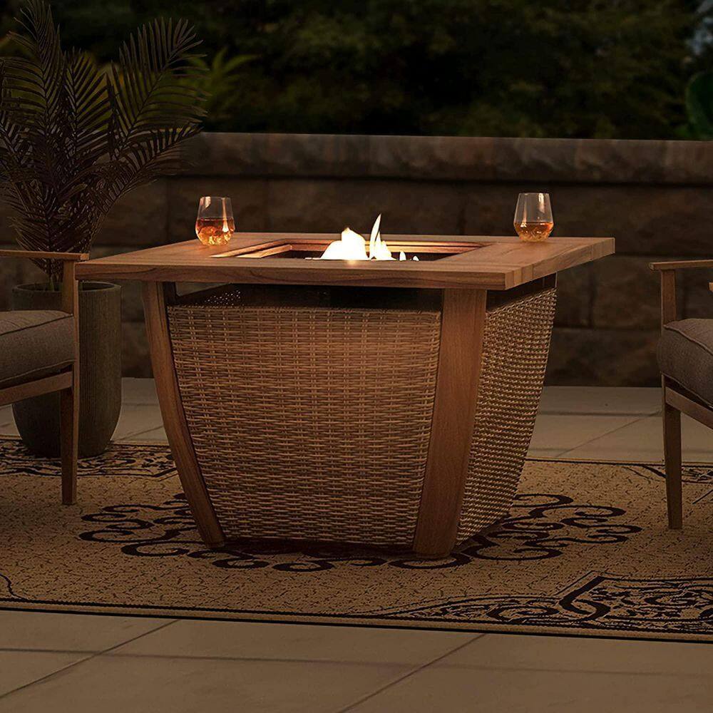 Sunjoy AmberCove Belson 37.99 in. W Outdoor Steel Propane Firepit Table A302006410