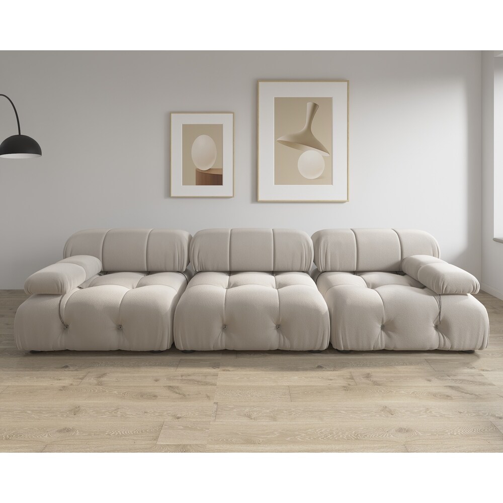 3 Seat Velvet Upholstered Sectional Sofa