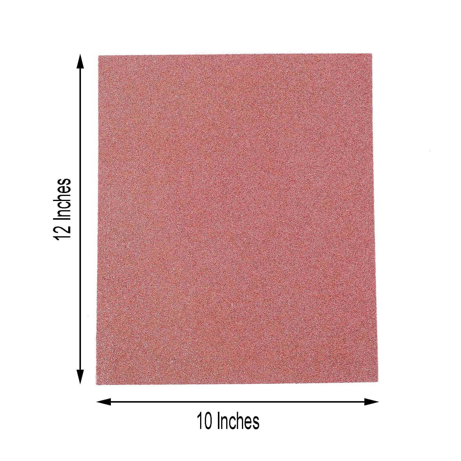 10 Pack Self-Adhesive Glitter DIY Craft Foam Sheets - Rose Gold 12