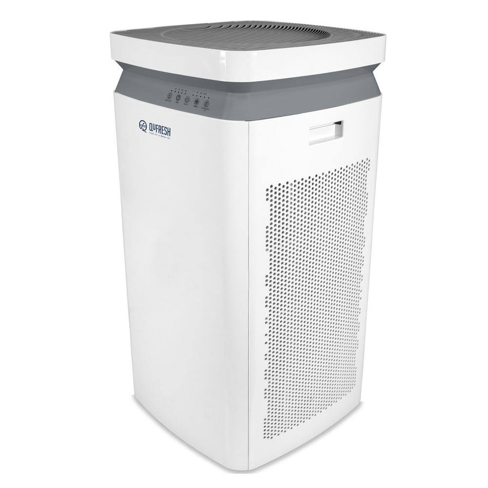 QuFresh 3-Stage Filtration HEPA Tower Air Purifier in White QFAP-950