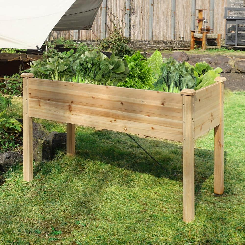 VEIKOUS 47 in. x 23 in. x 30 in. Wooden Raised Garden Bed with Liner PG0102-01-1