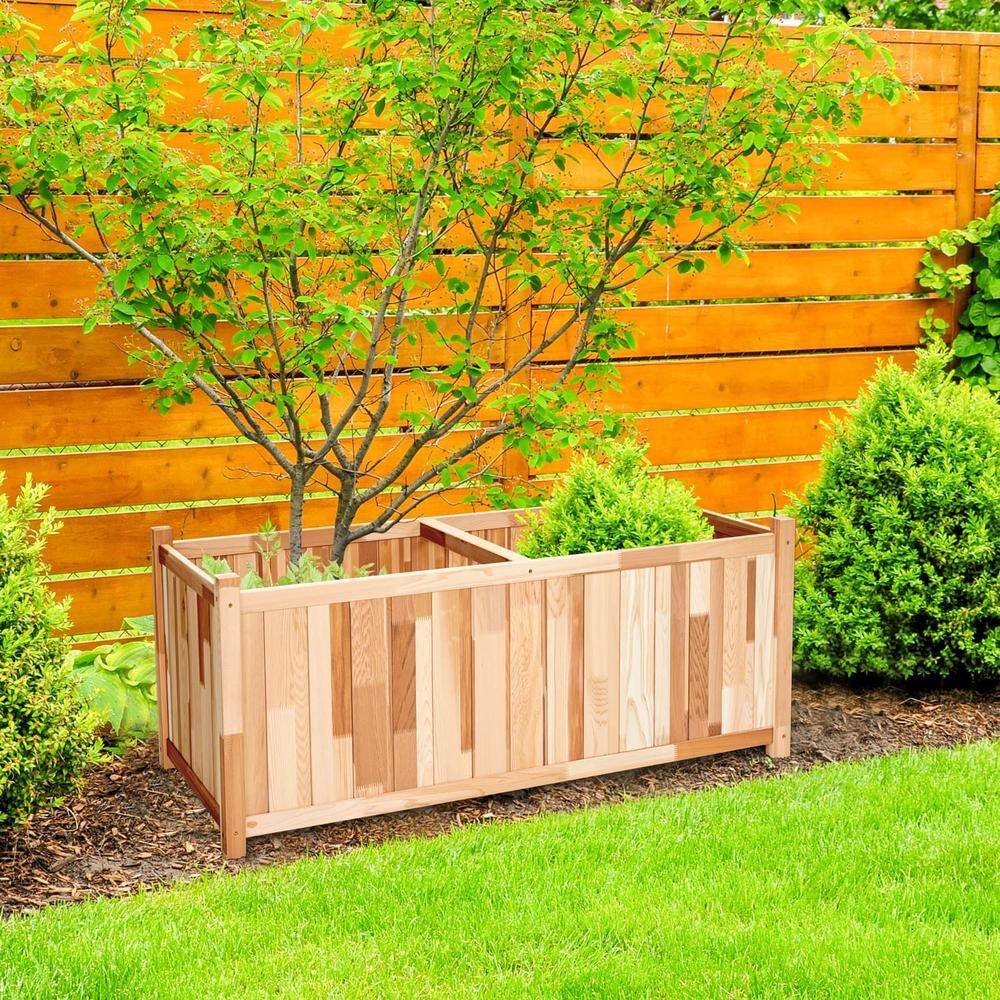 JUMBL Raised Garden Bed Cedar Wood Garden Box and Herb Planter 20 in. x 48 in. x 20 in. JUM204820