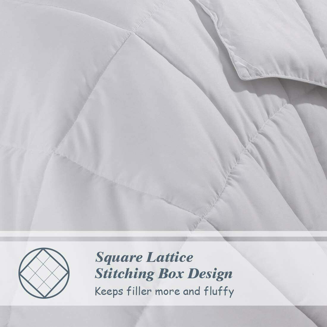 TopSource All Season Ultra Soft Breathable Premium Hypoallergenic Reversible Down Alternative Comforter Duvet Insert with Corner Tabs，White，Queen