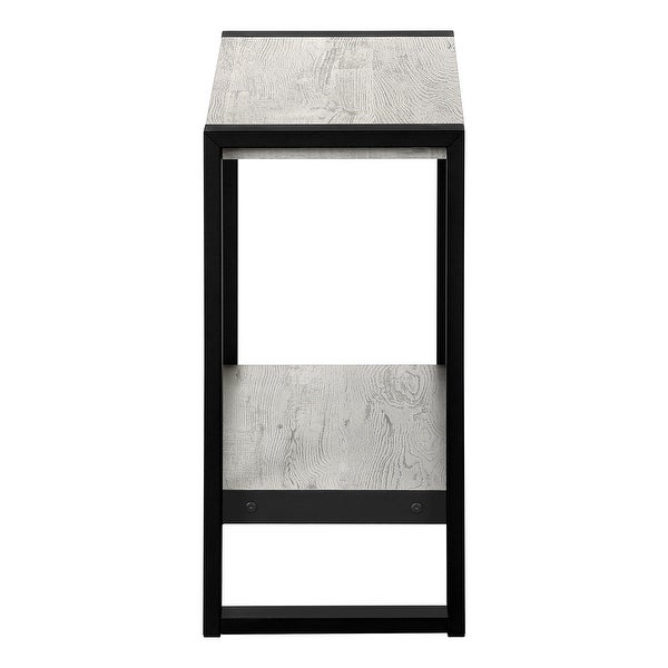 Modern Accent Table - Black Reclaimed Wood-Look / Black Metal - 23.75