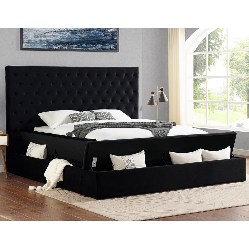 Best Master Furniture Rachel High Profile Upholstered Platform Bed