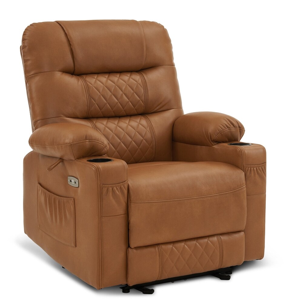 MCombo Electric Power Recliner Chair with Heat and Massage  Leather PR621