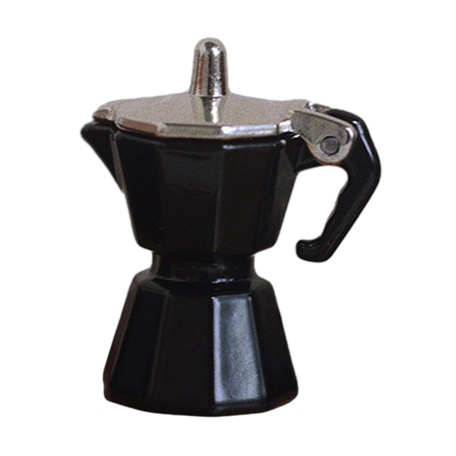 Dollhouse Miniature Coffee Pot Mini 1/12 For Micro Landscape House Model Decor Black