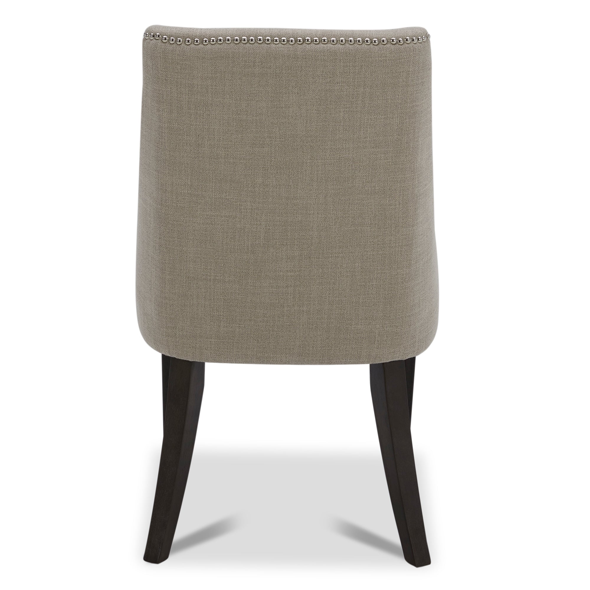 CHITA Upholstered Dining Chairs Set of 2 Kitchen Chairs， Full BackandWood Legs， Fabric in Flax Beige