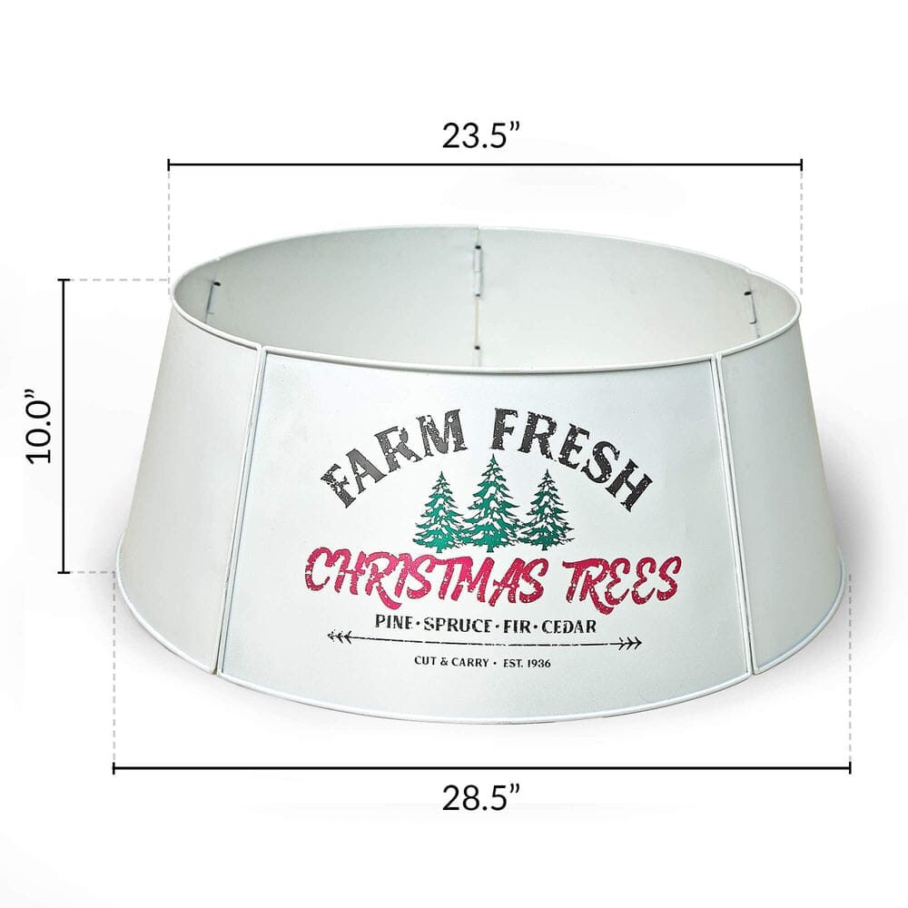 Galvanized Tree Collar - Large To Small Christmas Tree. Adjustable Metal Skirt