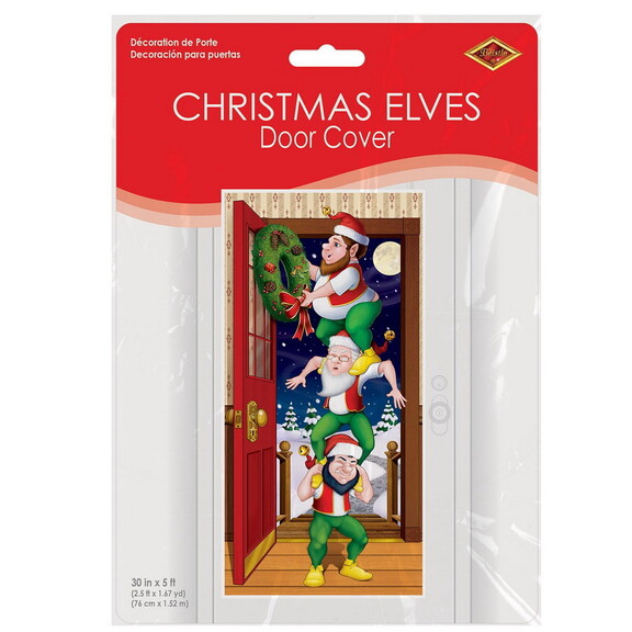 Beistle 20009 Christmas Elves Door Cover  all weat...