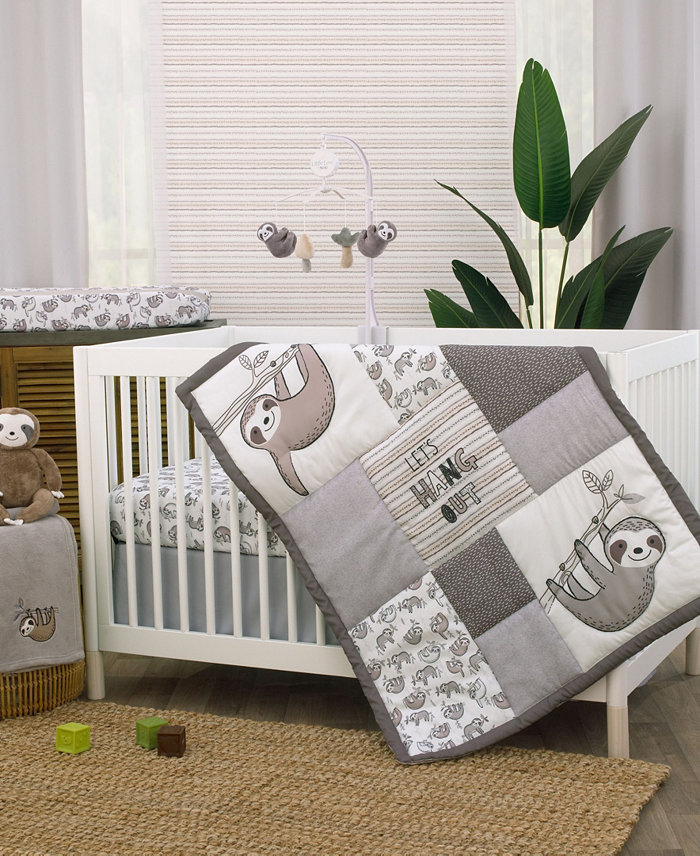 NoJo Sloth Let's Hang Out 3 Piece Nursery Crib Bedding Set