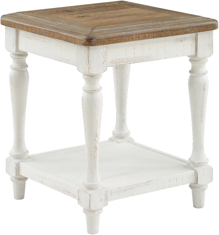 Augusta White End Table