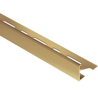 Schluter Systems Schiene Solid Brass 58 in. x 8 ft. 2-12 in. Metal L-Angle Tile Edging Trim M160