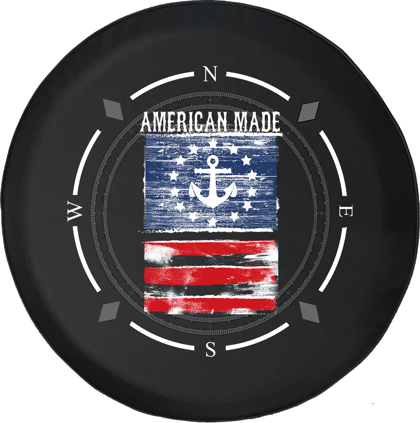 Spare Tire Cover Compass Nautical American Flag Wheel Covers Fit for SUV accessories Trailer RV Accessories and Many Vehicles