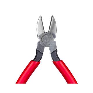 Jonard 6-12 in. L Telecom Tapered Nose Diagonal Cutting Pliers with Red Plastic Handle JIC-7858