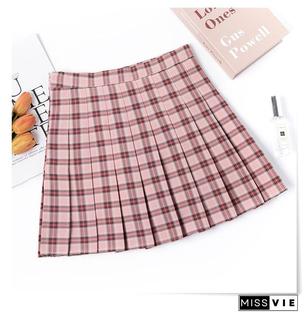 Groovy A line Color Block plaid sports cheer skirts golf pleated tennis skort