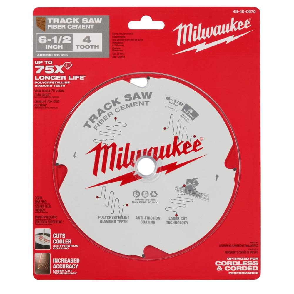 Milwaukee 6 1/2 4T Fiber Cement Track Saw Blade 48-40-0670 from Milwaukee