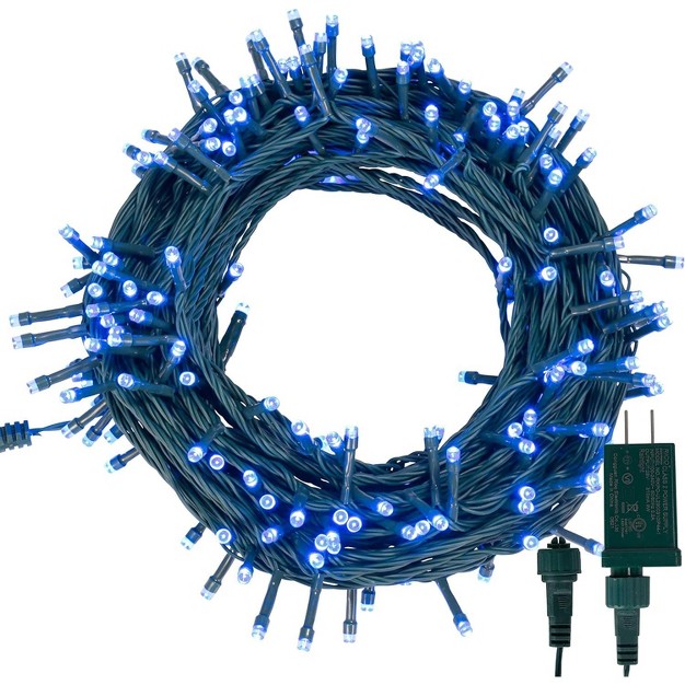 Joiedomi 200 Blue Led Green Wire String Lights 8 Modes