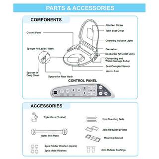 Empava Electric Bidet Seat for Elongated Toilets in White with Fusion Heating Technology EMPV-EB990