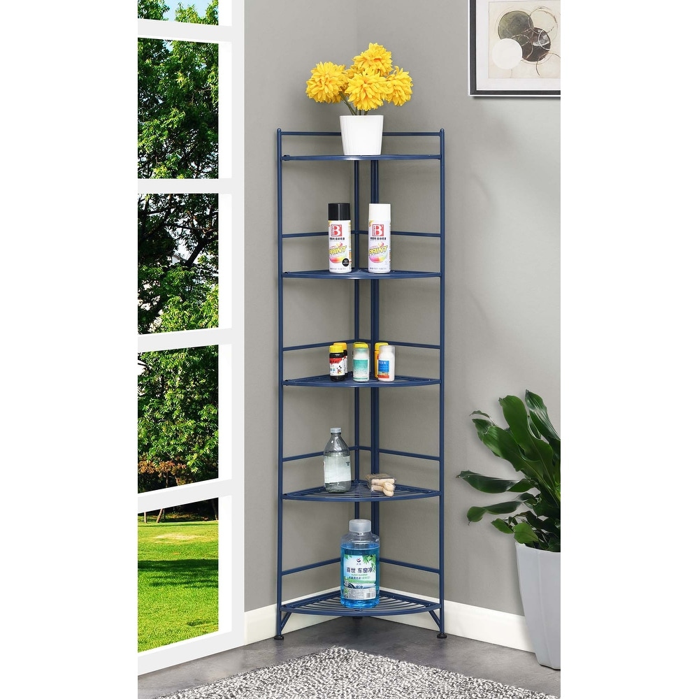 Convenience Concepts Xtra Storage 5 Tier Folding Metal Corner Shelf