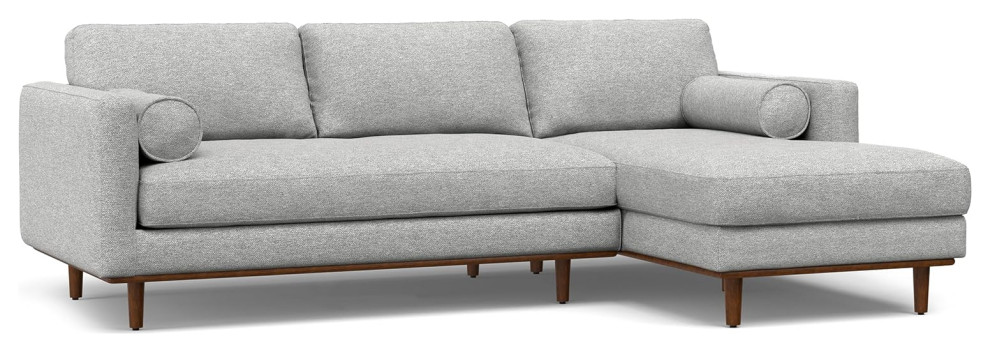 Mid Century Right Facing Sectional Sofa  Oversized Padded Seat   Midcentury   Sectional Sofas   by Decor Love  Houzz