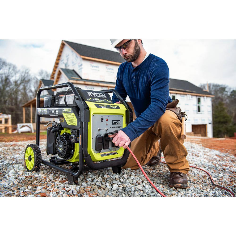 RYOBI 4000-Watt Gasoline Powered Digital Inverter Generator with CO Shutdown RYi4022X