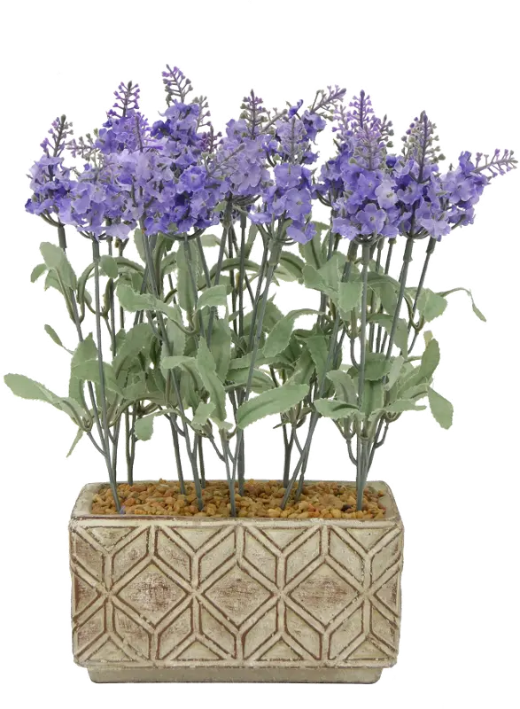 Faux Lavender Arrangement in Rectangular Planter