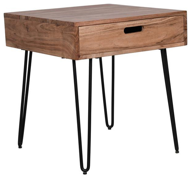 2085 3  Solid Acacia End Table   Midcentury   Side Tables And End Tables   by Kolibri Decor  Houzz