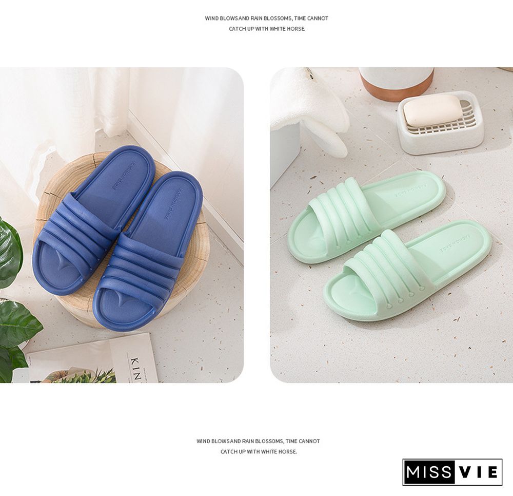 Fashion House Slippers EVA Soft Sole Slide Sandals Men Women Indoor Comfortable Non-slip Home Shower Slippers