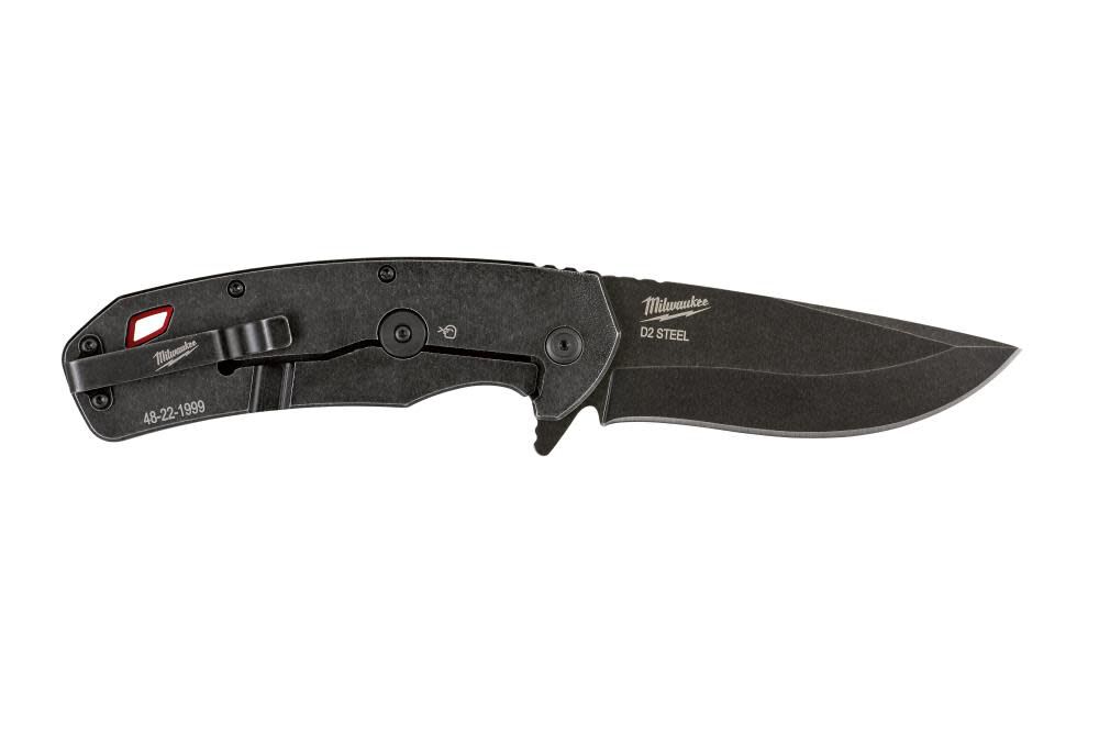 Milwaukee 3.5 in. HARDLINE Smooth Recurve Drop Point Blade Pocket Knife 48-22-1999 from Milwaukee