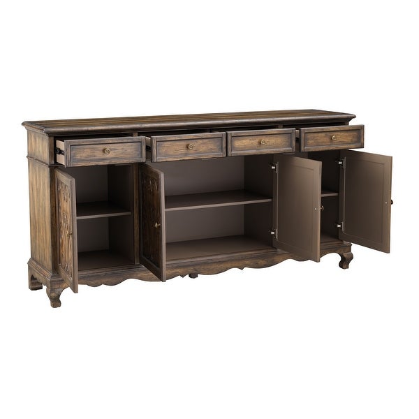 Somette Chateau Brown Four Door Four Drawer Credenza