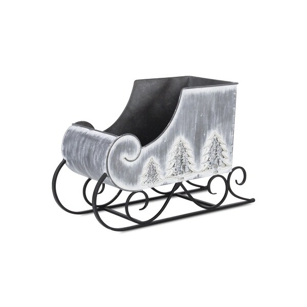 Galvanized Christmas Sleigh Tabletop Decoration Gray