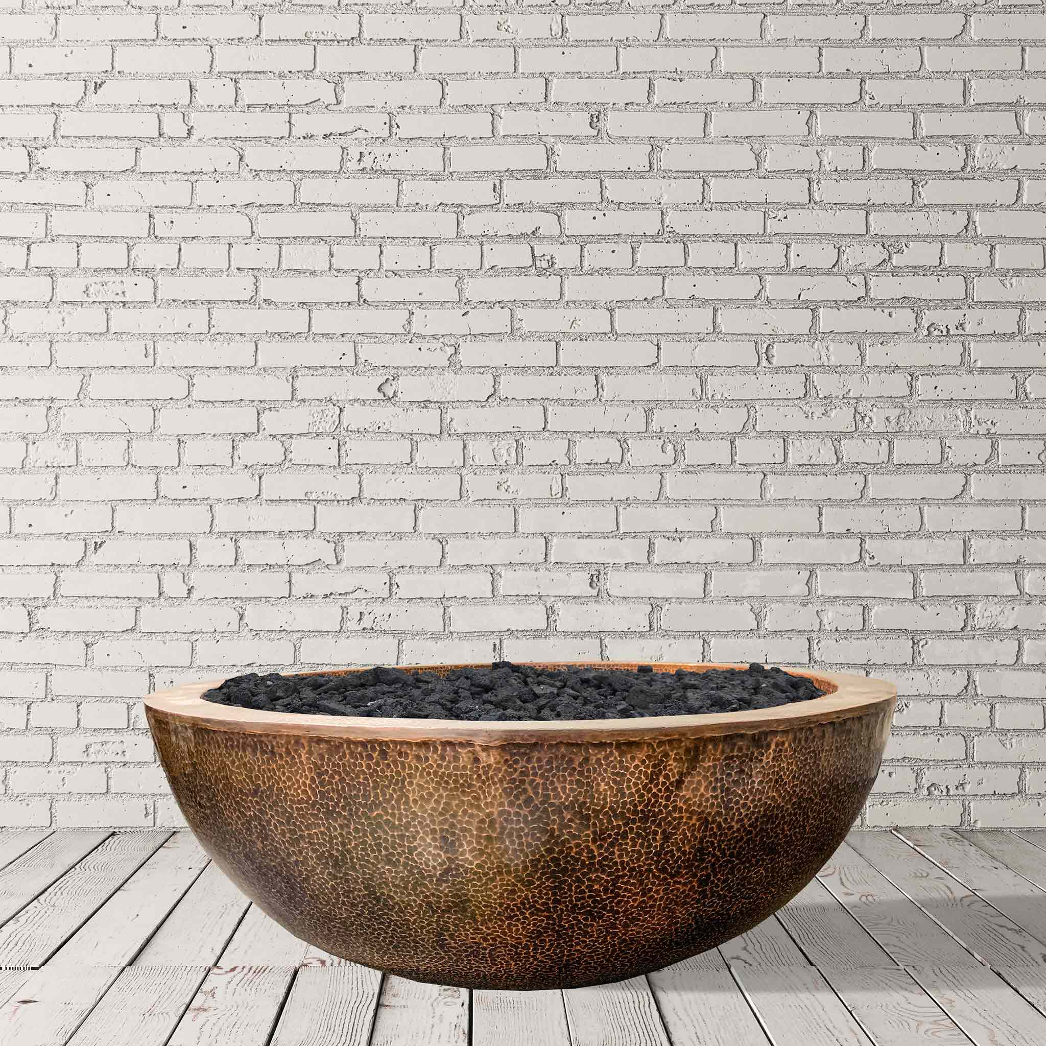 Prism Hardscapes Edel Hospitality Moderno 4 Copper Gas Fire Bowl