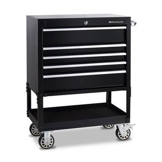 Montezuma 30 in. 5-Drawer 1-Shelf Steel Utility Tool Cart BK3005UC