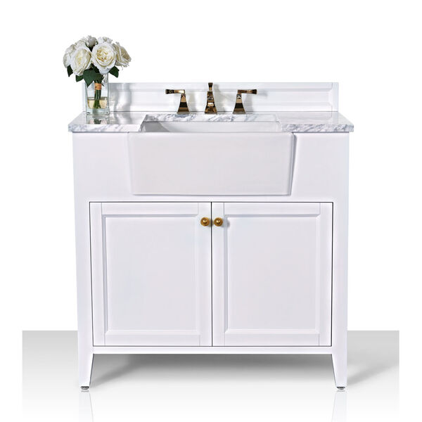 Adeline White 36-Inch Vanity Console with Farmhouse Sink