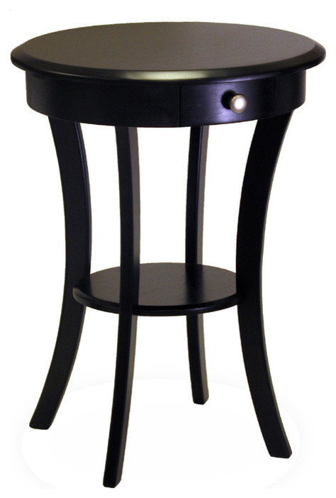 Sasha Round Accent Table  Black   Transitional   Side Tables And End Tables   by Homesquare  Houzz