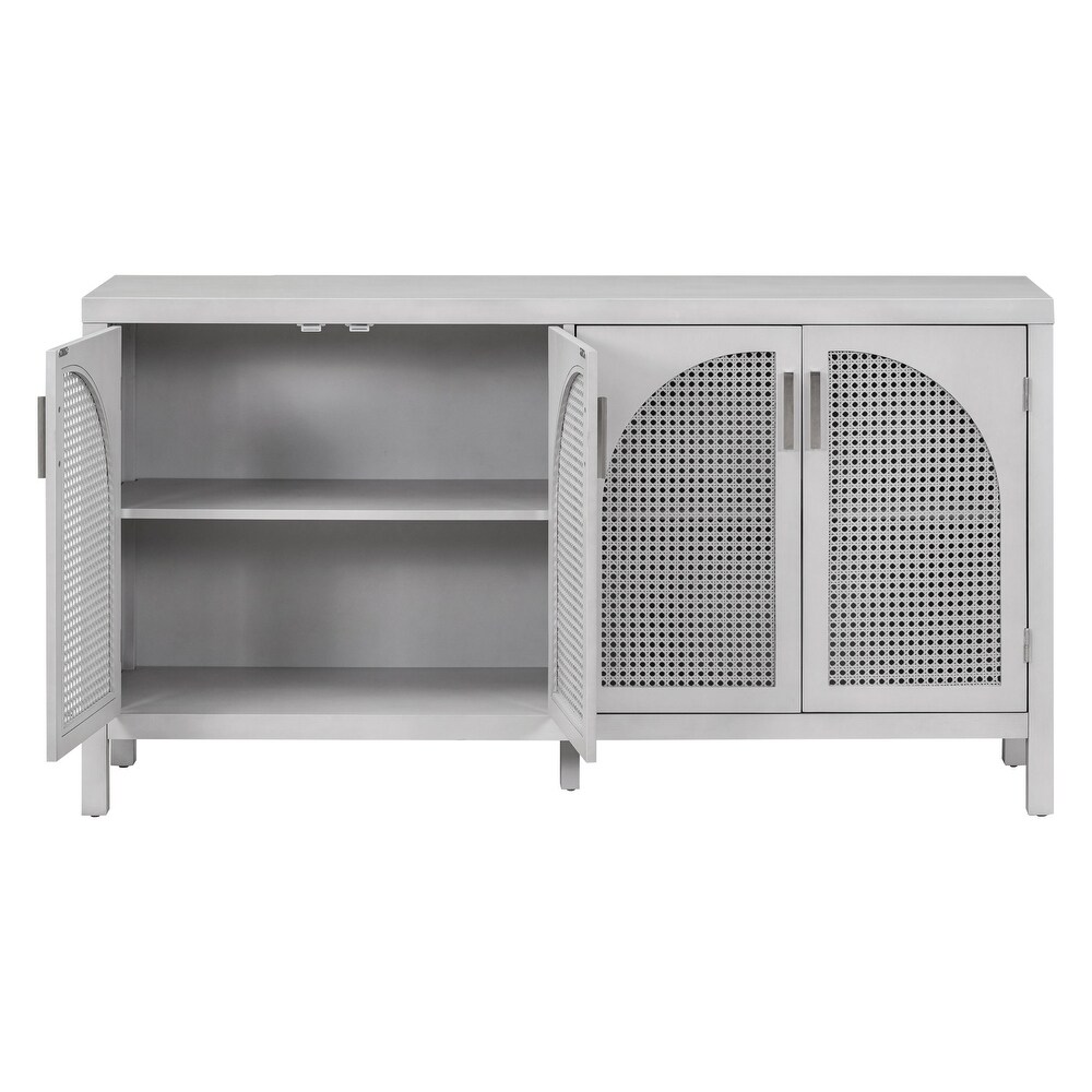 Large Sideboard with Artificial Rattan Door and Metal Handles