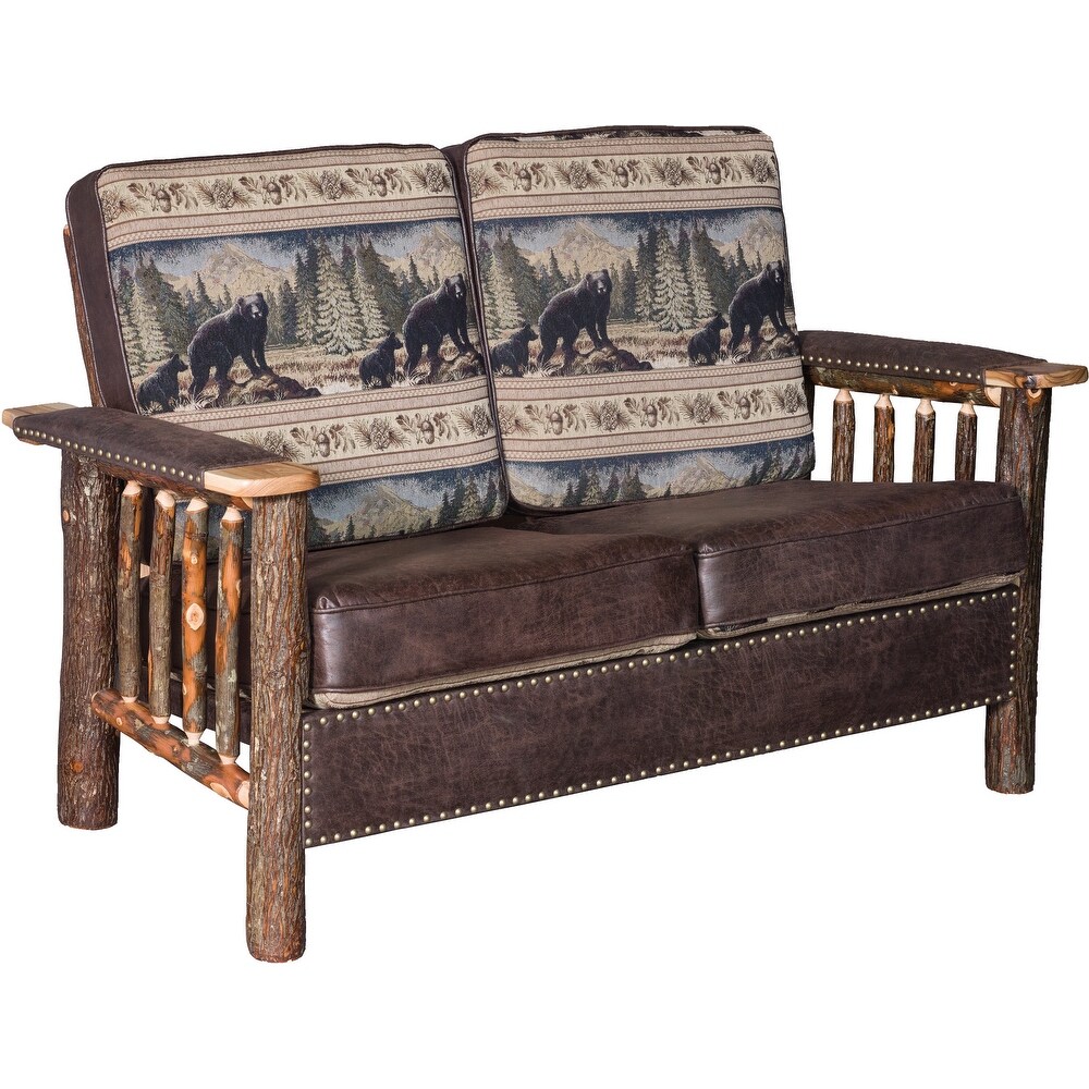 Hickory Log Nail Head Living Room Set