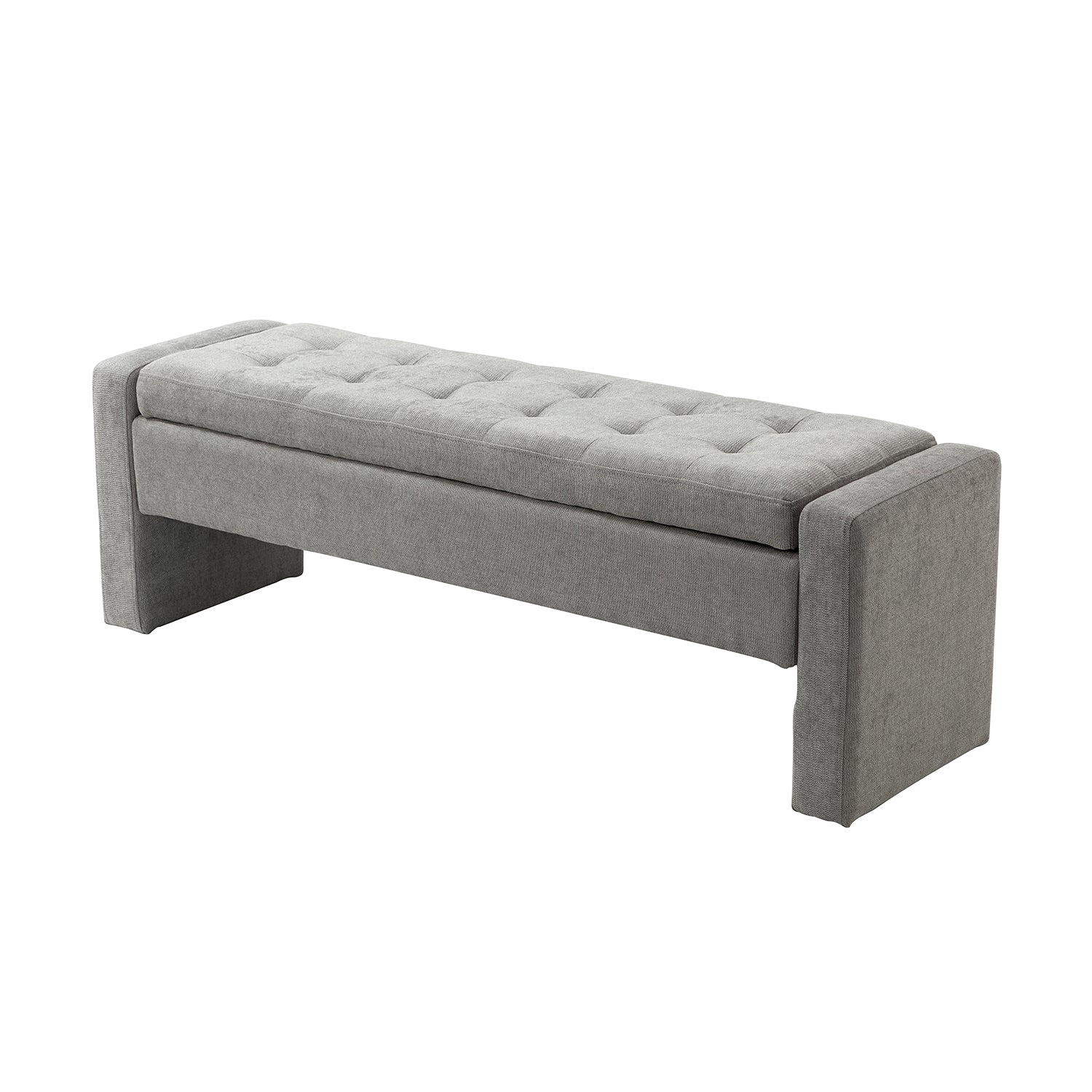 ARTFUL LIVING DESIGN Storage Entryway Bench, Upholstered Bench for Bedroom Living Room, Grey