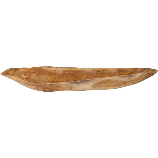 Wide Teak Wood Leaf Decorative Bowl