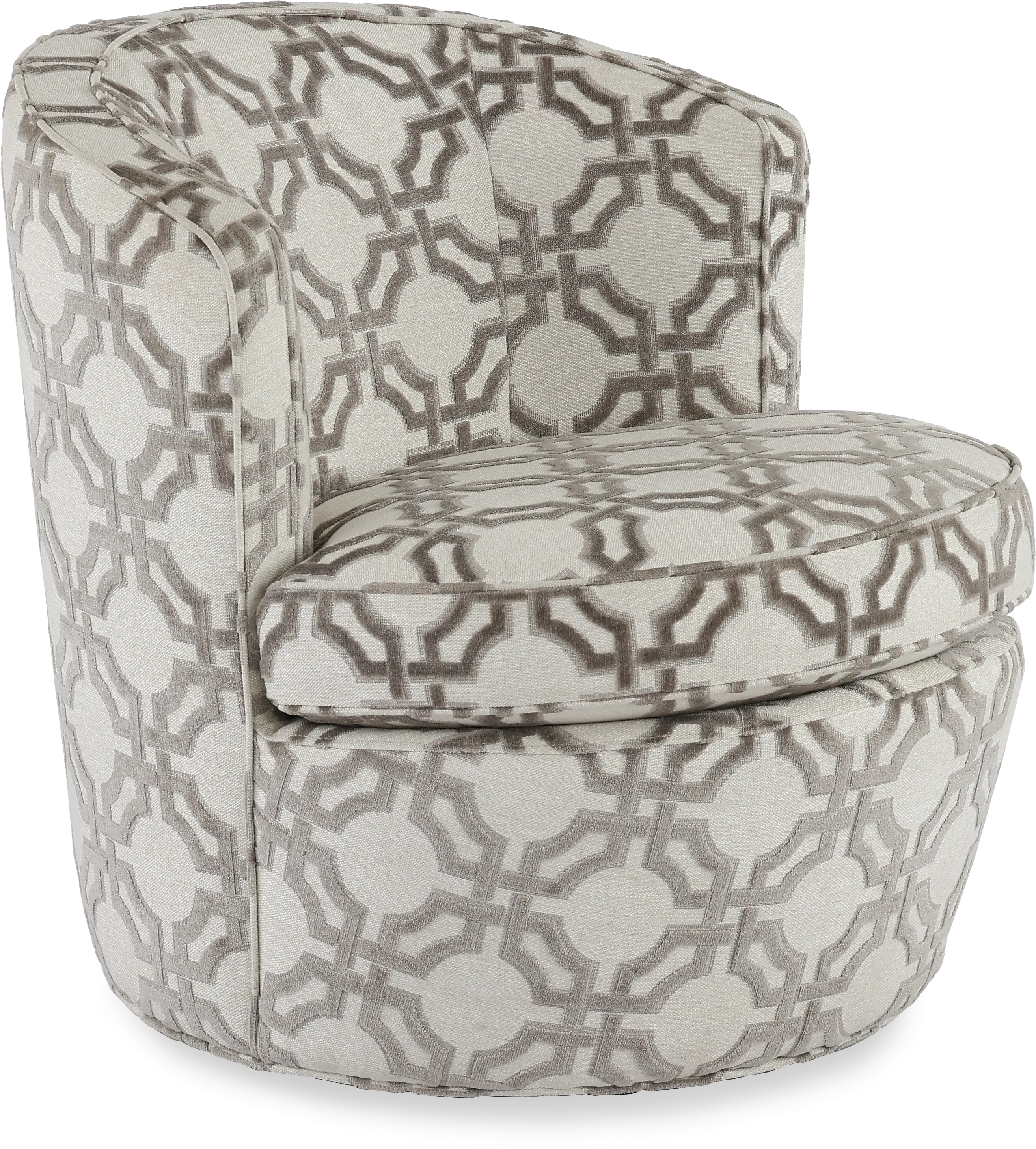 Julia Anarchy Silver Upholstered Swivel Accent Chair