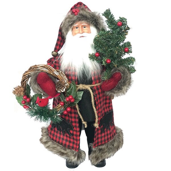 15 Plaid Black Bear Santa